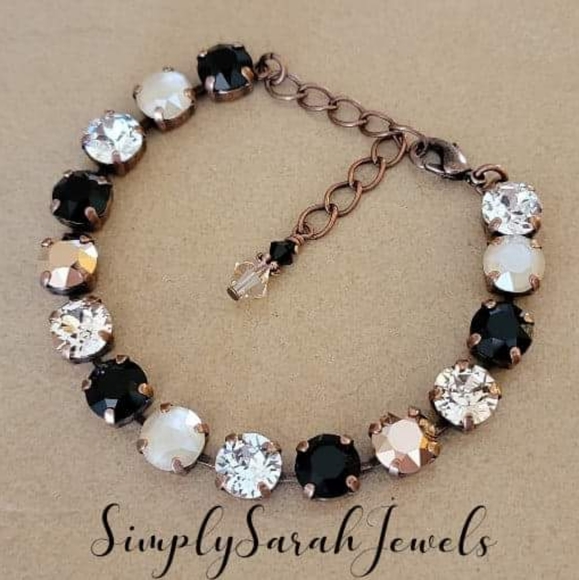 Austrian Crystal Bracelet in Antique Copper - Picture 1 of 9